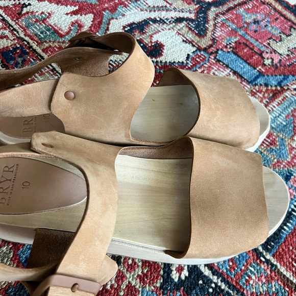 Bryr Brown Leather Platform Sandals - Gigi - Picture 6 of 9